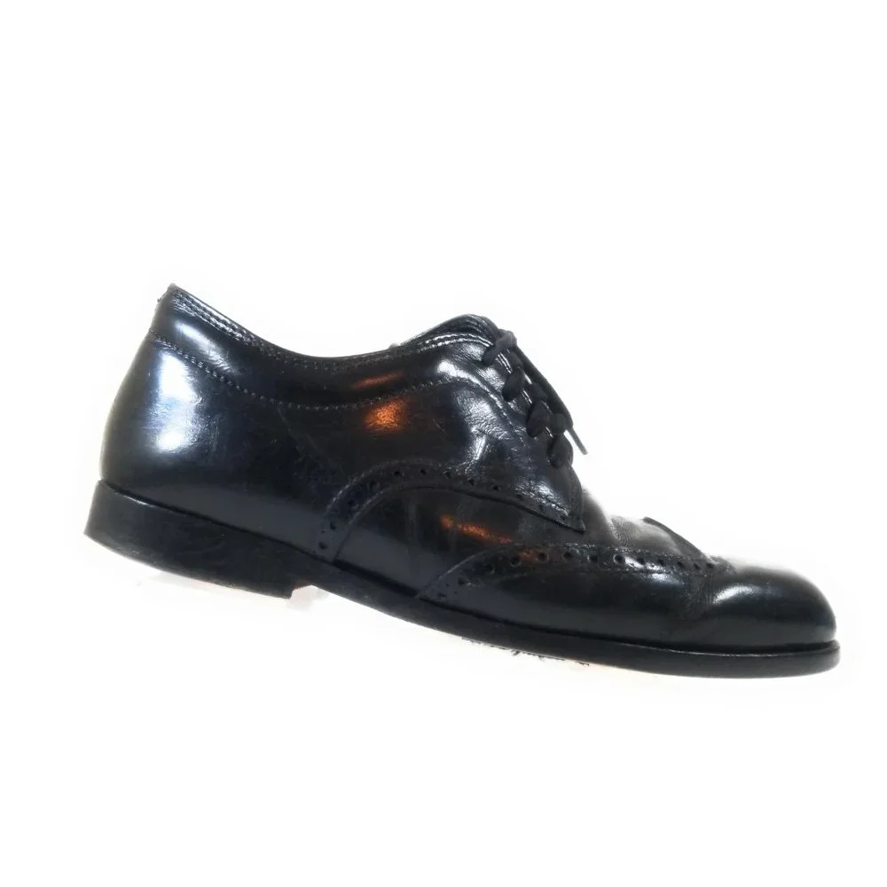 Tod's Men Black Leather Rubber Sole Oxford Dress Wingtip Lace Up Shoes Size 7
